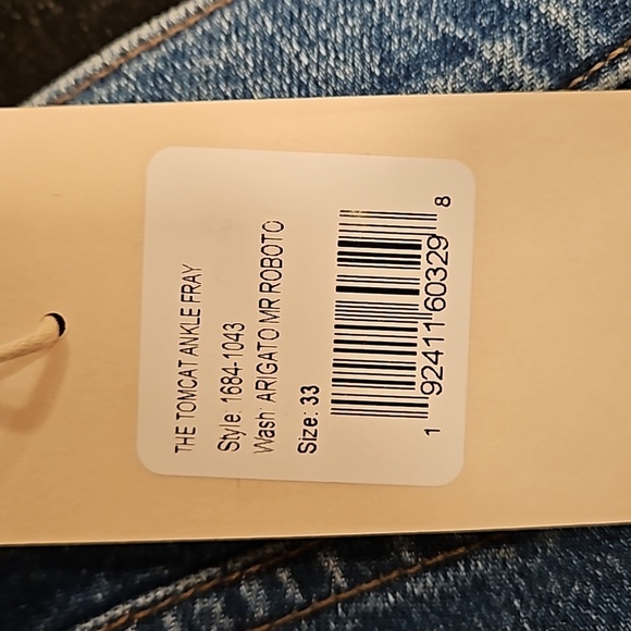 💕MOTHER💕 The Tomcat Ankle Fray Jeans ~ Arigato Mr. Roboto Button Fly 33 NWT - Picture 15 of 16